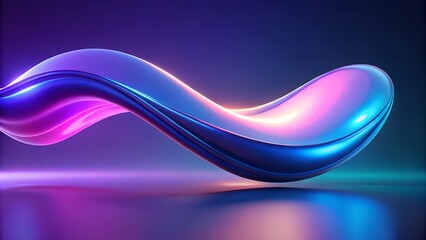 Poster - Elegant abstract 3D wave with neon gradient lighting, , Background 
