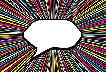 Poster - Abstract radial lines emanating from a central point, forming a comic book speech bubble shape in vector format,  sunburst,  energy