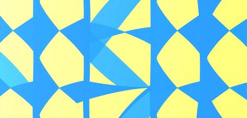 Poster - Abstract blue and white geometric textile pattern background, blue, background