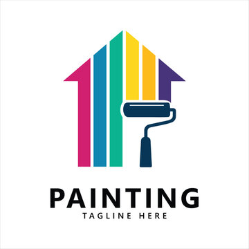Painting logo vector illustration design template colorful