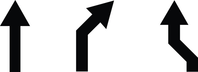 Road Navigation Arrow icon set.Chevron shape line. Swipe icon. Design element. Vector illustration isolated on white background.Way pointer symbol. Turn arrow navigation sign. Traffic route.