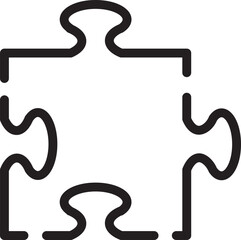 Aufkleber - Minimalistic Modern Rounded Outline Puzzle Icon