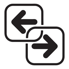 Poster - Intertwined Directional Shift Arrows Indicating Change and Movement Within a Square Frame Emphasizing the Concept of Conversion