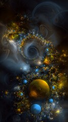 Wall Mural - Abstract Colorful Spiral Space Galaxy Design