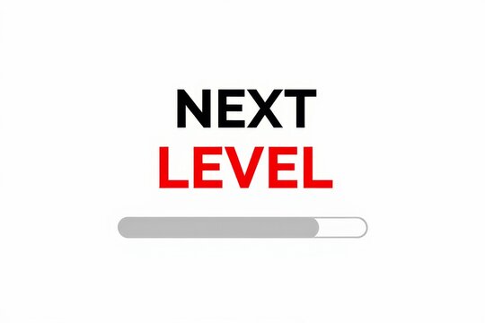 Next level text words phrase on the background of the slider.