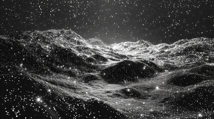 Asteroid Surface Detailed Space Photography