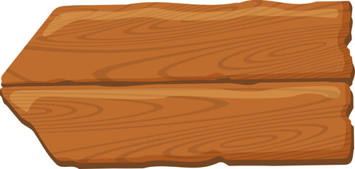 Aufkleber - Wooden arrow sign pointing right, crafted from two planks featuring natural wood grain and knots, isolated against a clean white background, serving as a rustic directional guide