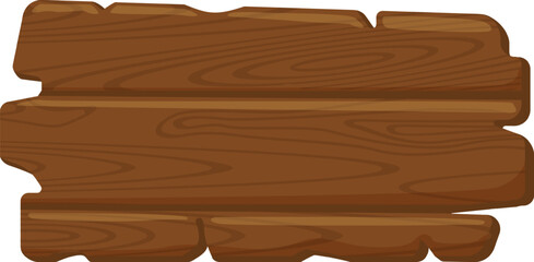 Aufkleber - Empty wooden sign featuring distinct planks and rich wood grain, isolated against a white background, perfect for incorporating custom text or graphics for various projects