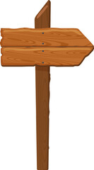 Aufkleber - Wooden signpost featuring two planks and nails, pointing right against a clean white background, perfect for incorporating custom text, symbols, or messages in various designs