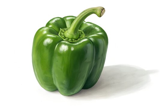 Detailed Rendering of a Fresh Green Bell Pepper