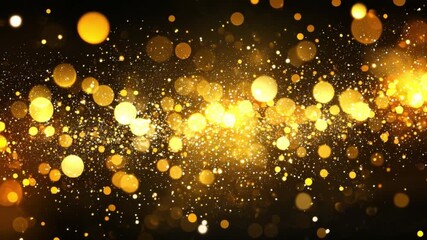 Poster - Vibrant Golden Bokeh Background with Soft Glowing Lights and Sparkles for Various Creative Projects
