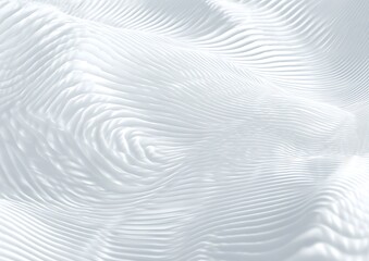 Poster - Abstract White Wavy Lines Minimalist Graphic