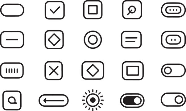 Modern web design icon featuring a stylized computer monitor and browser window in a clean silhouette style
