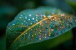 © Ammar Ismail - Macro Image of Futuristic Circuit-Inspired Leaf with Dew Drops – Nature Meets Technology