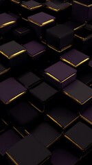 Poster - Luxury cubes with dark color palette