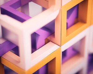 Poster - Geometric cubes interlocking abstract design pattern
