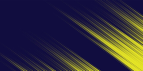 Poster - Yellow halftone on blue background. Vector dotted sparkles or halftone shine pattern texture Pop Art Style modern