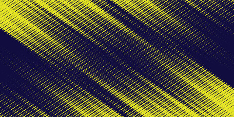 Poster - Yellow halftone on blue background. Vector dotted sparkles or halftone shine pattern texture Pop Art Style, vector illustration.