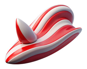Poster - Abstract striped candy sculpture on background festive holiday decoration red and white modern art design sweet treat concept