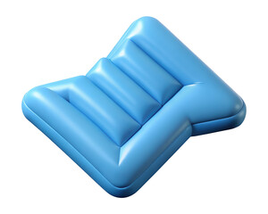 Poster - Stylized light blue inflatable mattress isolated on backdrop smooth surface and unique structure creates an engaging composition perfect for design