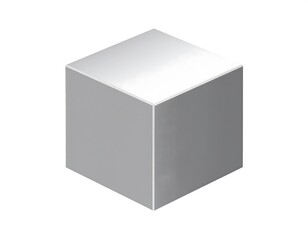 Poster - Isometric view of simple clean gray cube, with gradient lighting effects