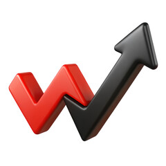 Poster - Upward trend representation with a red and arrow showing financial growth and positive development on a background