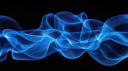 Poster - Abstract blue wave background with flowing light trails and smooth curves for digital design and artistic projects
