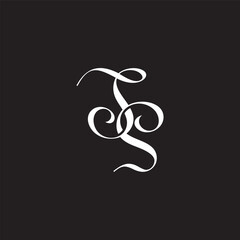 Aufkleber - letter ss overlapping ribbon linked logo vector
