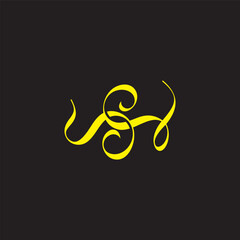 Aufkleber - letter s motion fly ribbon curves symbol decor vector