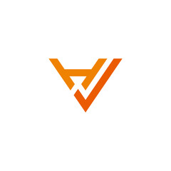 Aufkleber - letter hv hvj geometric line logo geometric design vector