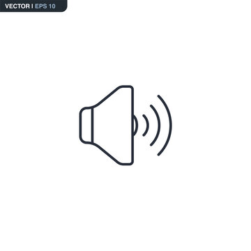 Volume, linear style sign for mobile concept and web design