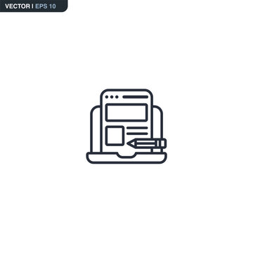 Web design, linear style sign for mobile concept and web design