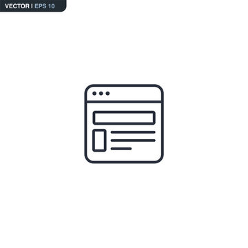 Web page, linear style sign for mobile concept and web design