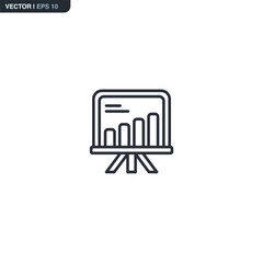Poster - Business growing chart presentation, linear style sign for mobile concept and web design