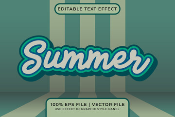 Poster - 3D Summer Holiday Editable Vector Text Effect. Summer Typography