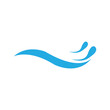 © imagery_echo - Blue abstract wave icon for water, ocean, and aquatic design themes