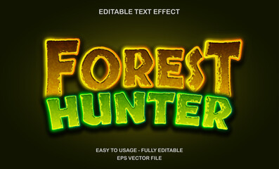 Poster - Toxic forest hunter text effect - Jungle game font with glow