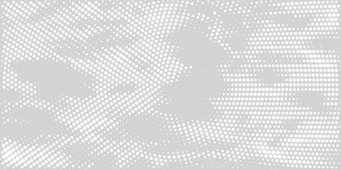 Fototapete - Abstract halftone gray dots circle on white background, Templates for business cards, brochures, posters, covers.