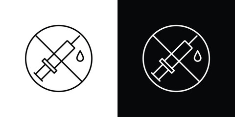 Poster - No syringe signs Simple Set. Vector icons for graphic design template.
