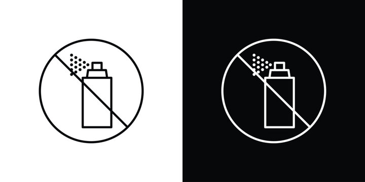 No spray can allowed signs Simple Set. Vector icons for graphic design template.