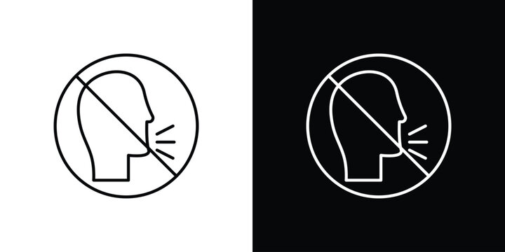 No talking signs Simple Set. Vector icons for graphic design template.