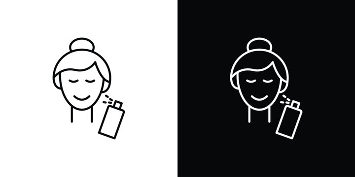 Spray on face icon Simple Set. Vector icons for graphic design template.