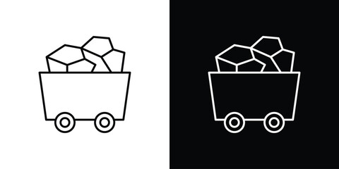 Poster - Trolley with coal icon Simple Set. Vector icons for graphic design template.