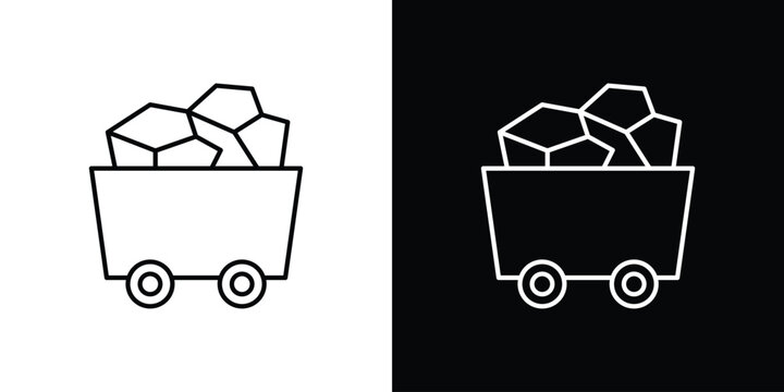 Trolley with coal icon Simple Set. Vector icons for graphic design template.