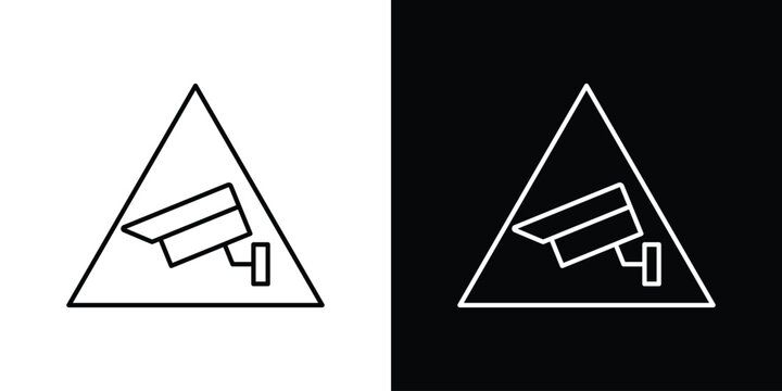 Video surveillance signs Simple Set. Vector icons for graphic design template.