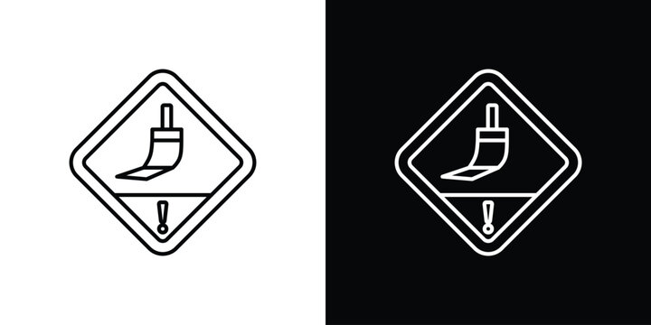Wet paint signs Simple Set. Vector icons for graphic design template.