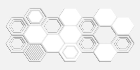Aufkleber -  hexagons of different sizes and some with multiple borders surrounding them creating a modern, abstract design suitable for backgrounds and textures.