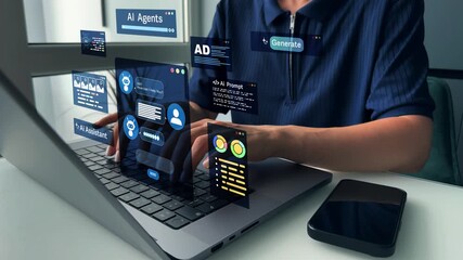 Poster - AI Agents and assistants. Ai Content Generator. Interaction with the Ai assistant to solve some tasks more easily. Image generator, documents, marketing and advertising, bot writing and coding	