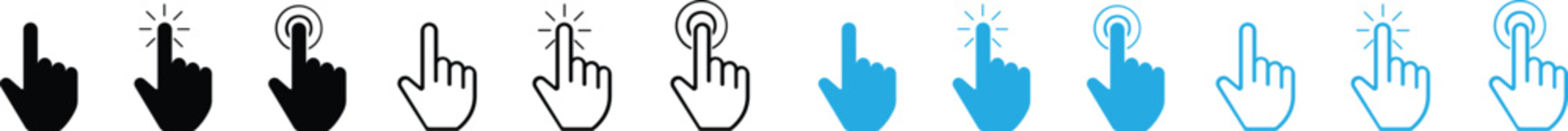 Fototapete - Computer Cursors Mouse Click Pointer Icon Set and Computer Computer Mouse, Arrow Symbol, Icon Symbol, Computer Graphic, E-commerce Cursor icon click Outline and Solid Styles Easily editable Eps 10