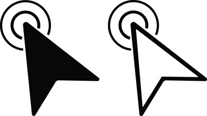 Fototapete - Computer Cursors Mouse Click Pointer Icon Set and Computer Computer Mouse, Arrow Symbol, Icon Symbol, Computer Graphic, E-commerce Cursor icon click Outline and Solid Styles Easily editable Eps 10